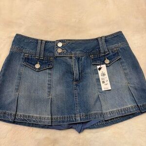 Garage Blue Denim Mini Skirt NWT